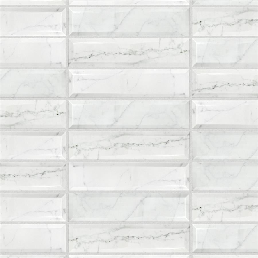 SomerTile - Classico Carrara - 3&quot; x 12&quot; Ceramic Tile - Glossy Metro Variation  View