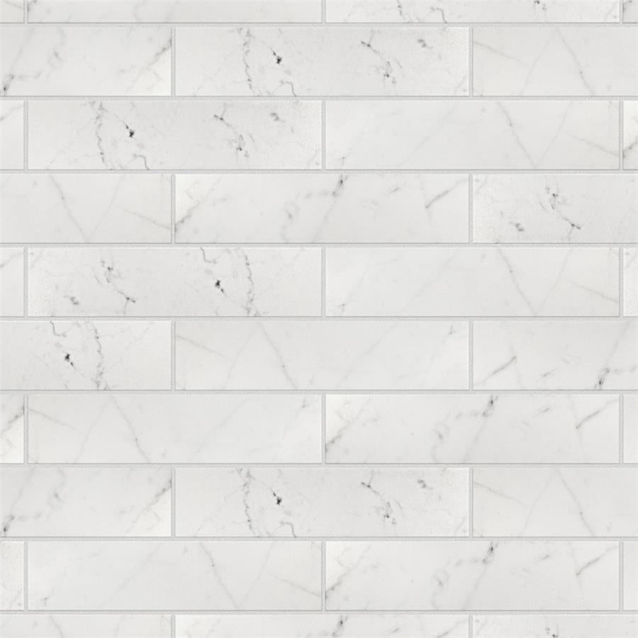 SomerTile - Classico Carrara - 3&quot; x 12&quot; Ceramic Tile - Matte Variation Staggered 