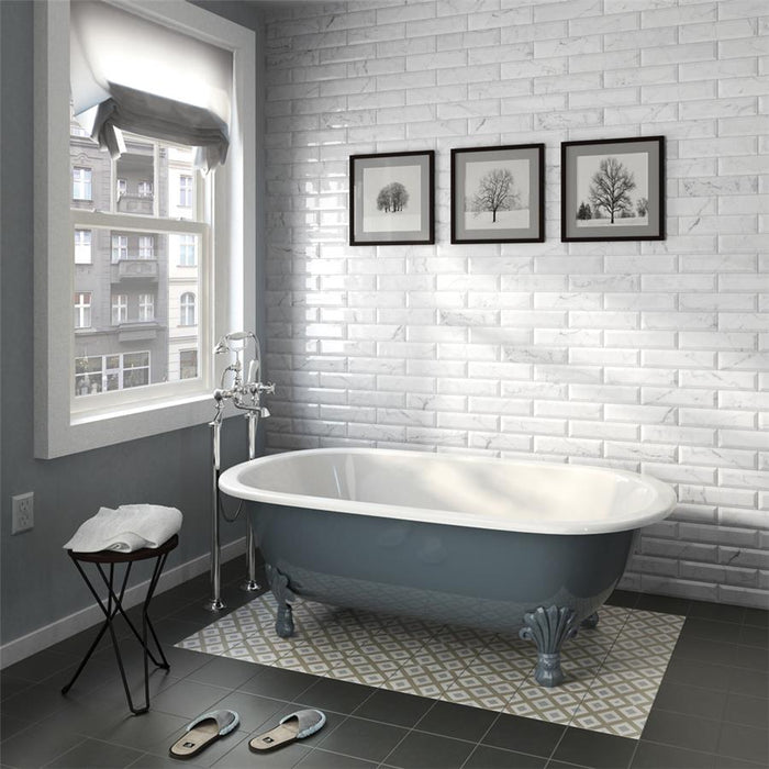 SomerTile - Classico Carrara - 3" x 12" Ceramic Tile - Matte Metro Bathroom Install