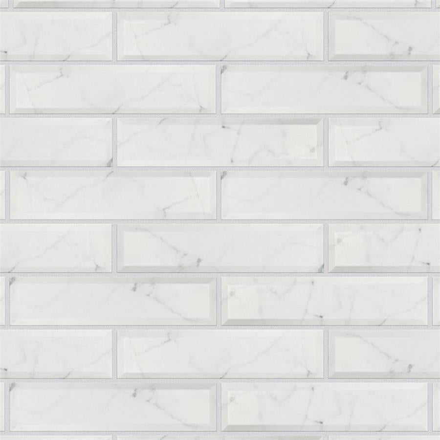 SomerTile - Classico Carrara - 3&quot; x 12&quot; Ceramic Tile - Matte Metro Brick Layout
