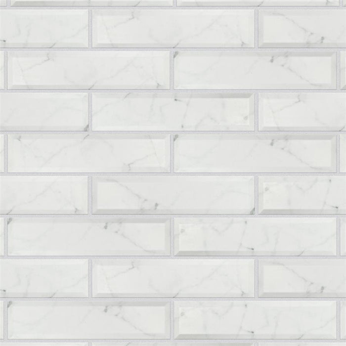 SomerTile - Classico Carrara - 3" x 12" Ceramic Tile - Matte Metro Brick Layout