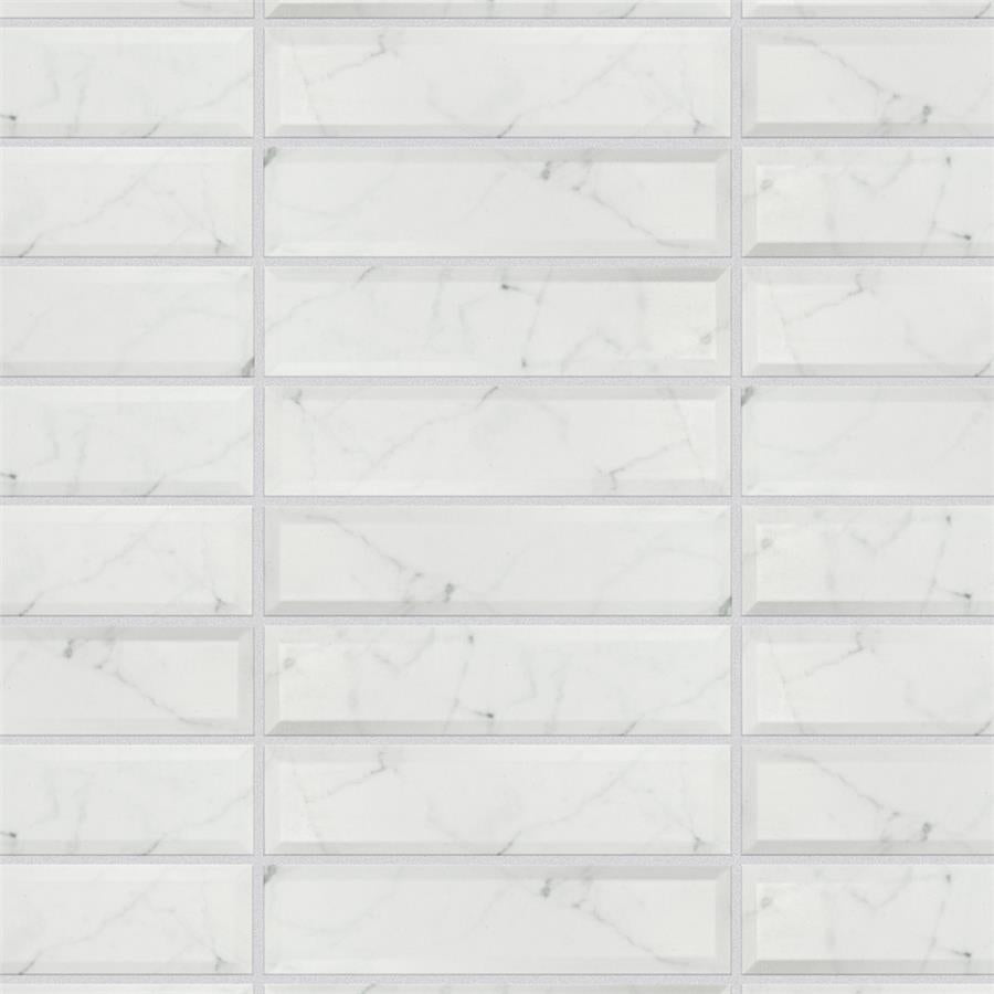SomerTile - Classico Carrara - 3&quot; x 12&quot; Ceramic Tile - Matte Metro Instaleld