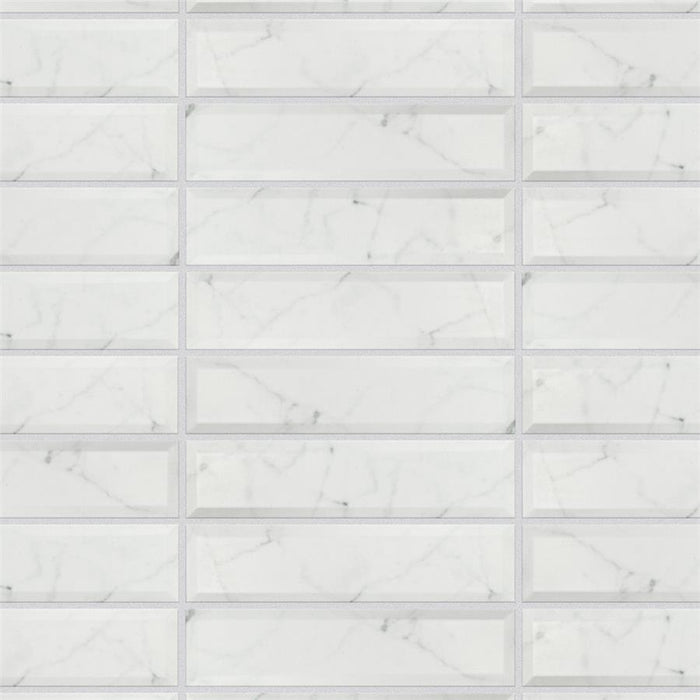 SomerTile - Classico Carrara - 3" x 12" Ceramic Tile - Matte Metro Instaleld