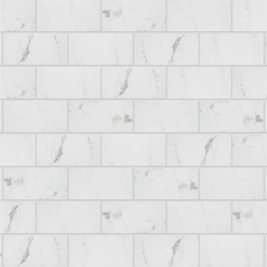 SomerTile - Classico Carrara - 3&quot; x 6&quot; Ceramic Tile - Glossy Brick Layout