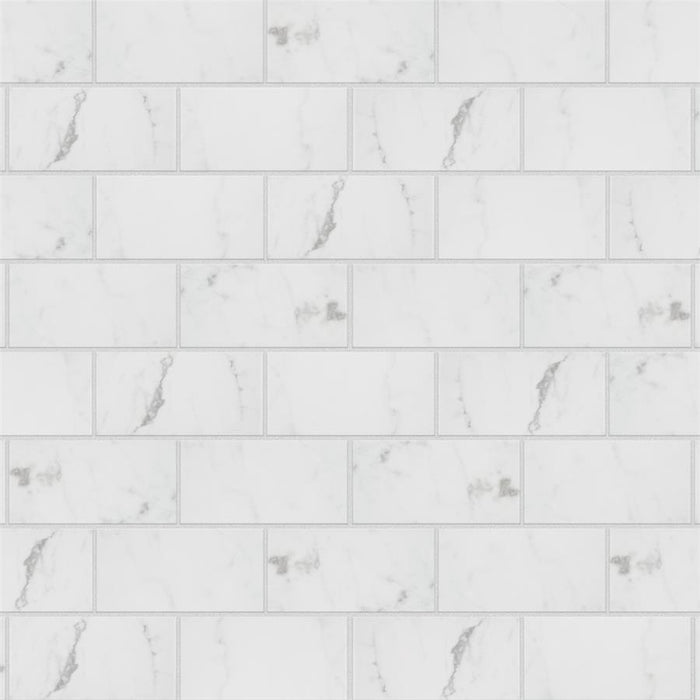 SomerTile - Classico Carrara - 3" x 6" Ceramic Tile - Glossy Brick Layout