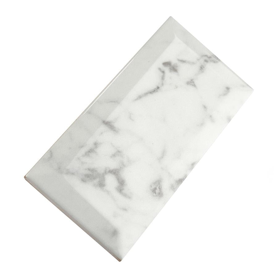 SomerTile - Classico Carrara - 3&quot; x 6&quot; Ceramic Tile - Glossy Metro Close View 2