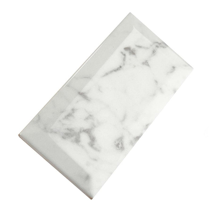 SomerTile - Classico Carrara - 3" x 6" Ceramic Tile - Glossy Metro Close View 2