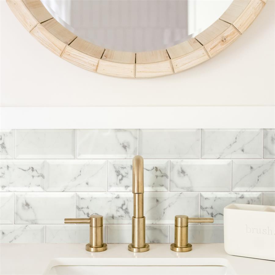 SomerTile - Classico Carrara - 3&quot; x 6&quot; Ceramic Tile - Glossy Metro Wall Install