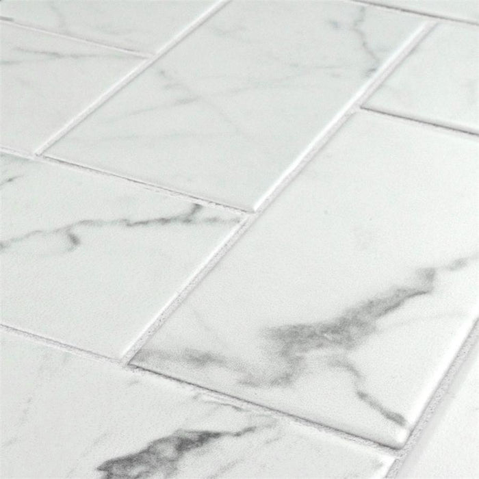 SomerTile - Classico Carrara - 3" x 6" Ceramic Tile - Matte Close View