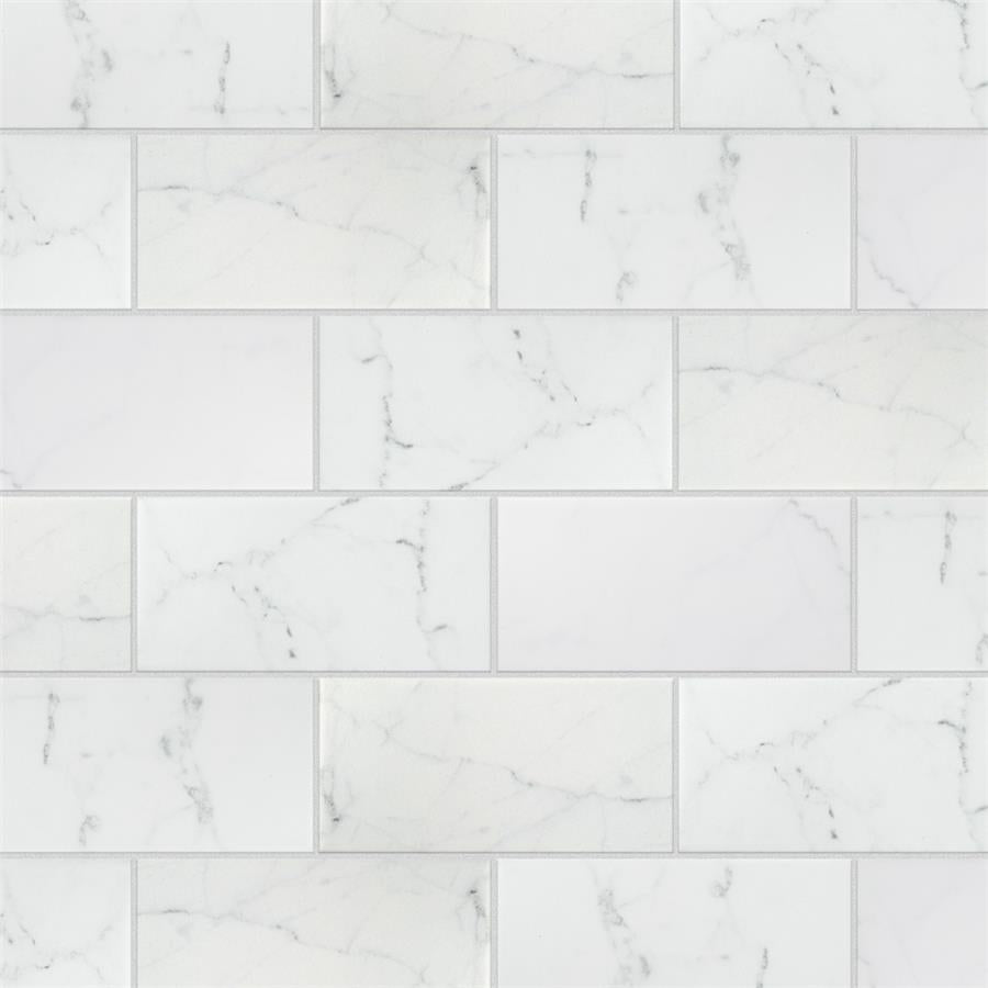 SomerTile - Classico Carrara - 3&quot; x 6&quot; Ceramic Tile - Matte Installed