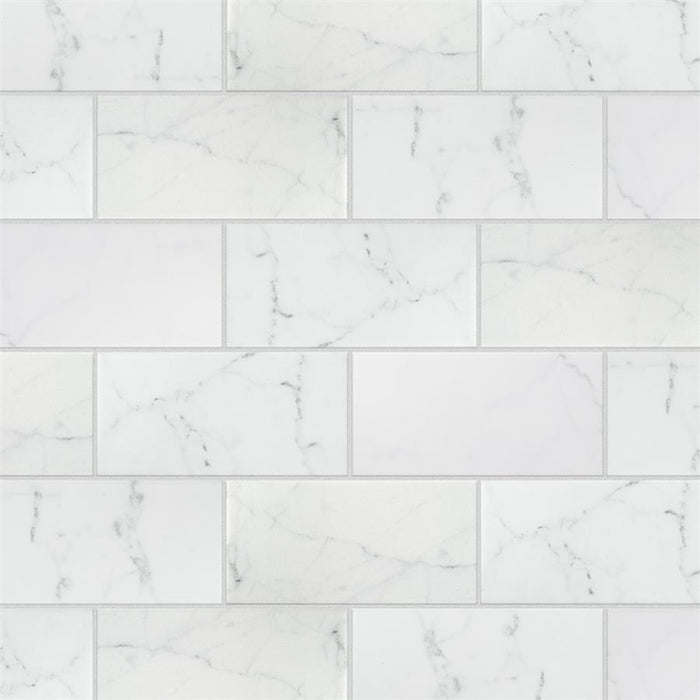 SomerTile - Classico Carrara - 3" x 6" Ceramic Tile - Matte Installed