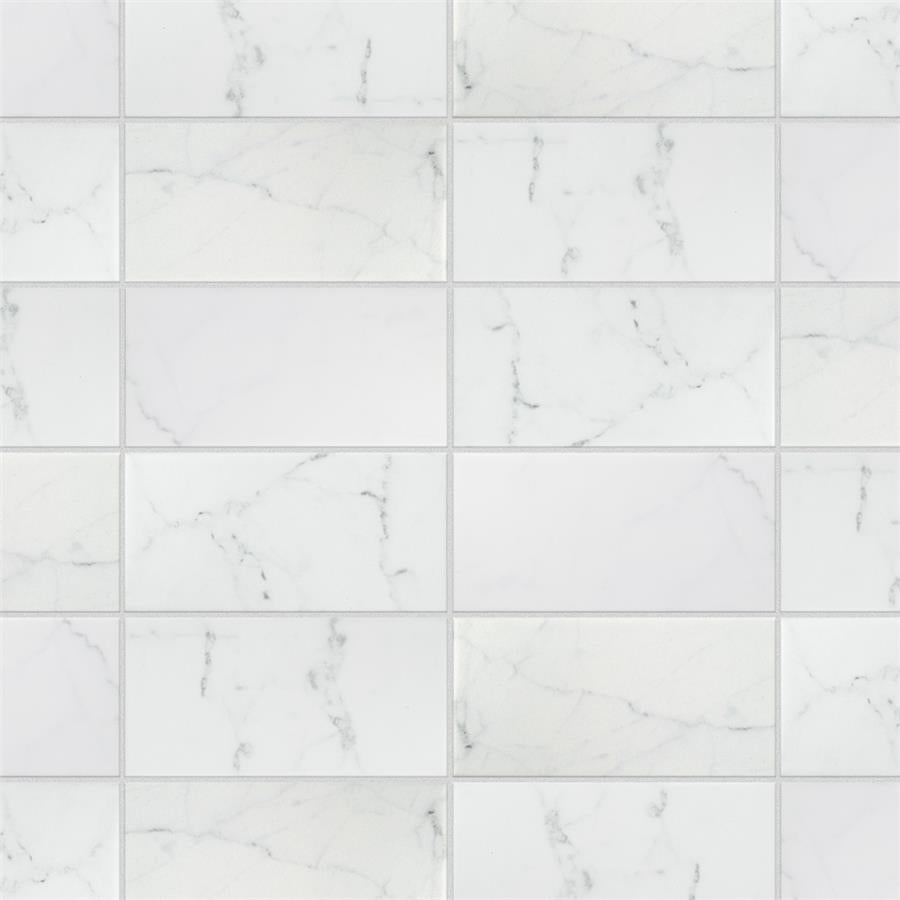 SomerTile - Classico Carrara - 3&quot; x 6&quot; Ceramic Tile - Matte Installed