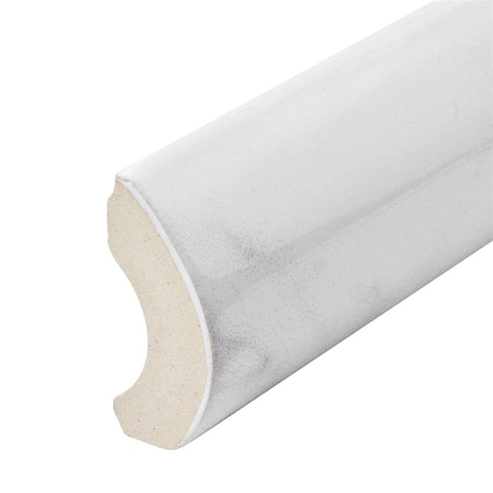 SomerTile - Classico Carrara - 1 1/4" x 6" Ceramic Pencil Bullnose - Glossy Close View