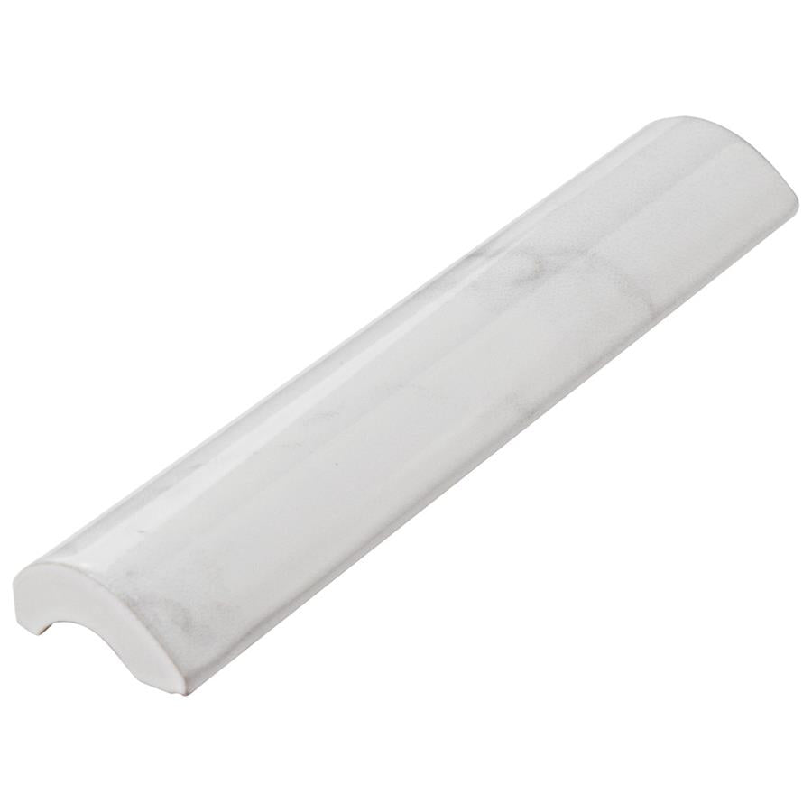 SomerTile - Classico Carrara - 1 1/4" x 6" Ceramic Pencil Bullnose - Glossy