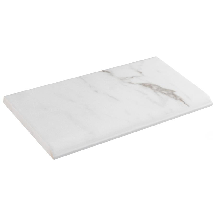 SomerTile - Classico Carrara - 3&quot; x 6&quot; Ceramic Bullnose - Matte