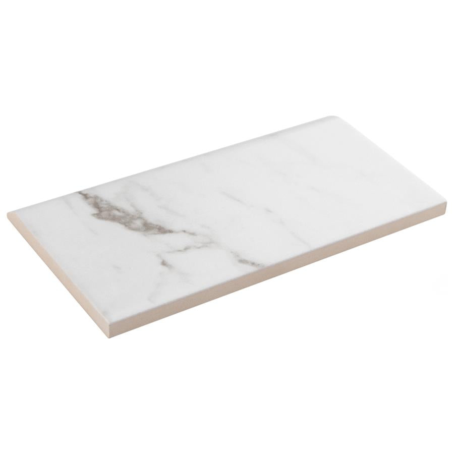 SomerTile - Classico Carrara - 3&quot; x 6&quot; Ceramic Bullnose - Matte