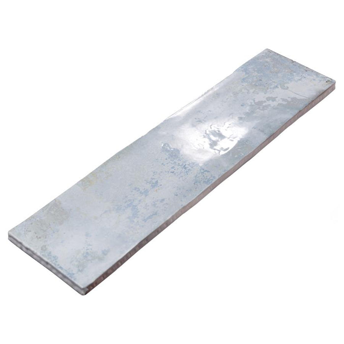 SomerTile - Biarritz 3" x 12" Ceramic Wall Tile - Blue Single Tile View