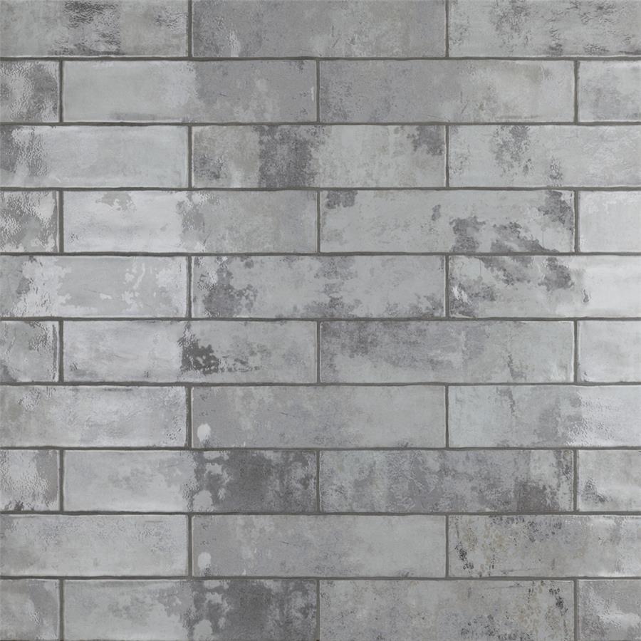 SomerTile - Biarritz 3&quot; x 12&quot; Ceramic Wall Tile - Grey Variation