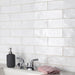 SomerTile - Biarritz 3" x 12" Ceramic Wall Tile - White Wall Install