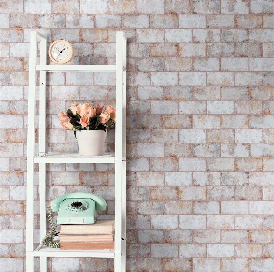 SomerTile - Biarritz 3&quot; x 6&quot; Ceramic Wall Tile - Beige Wall Install