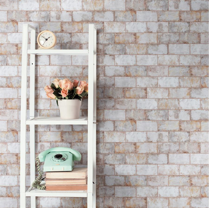 SomerTile - Biarritz 3" x 6" Ceramic Wall Tile - Beige Wall Install