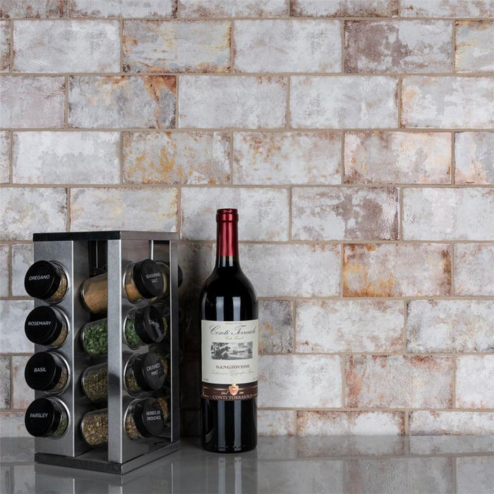 SomerTile - Biarritz 3" x 6" Ceramic Wall Tile - Beige Installed