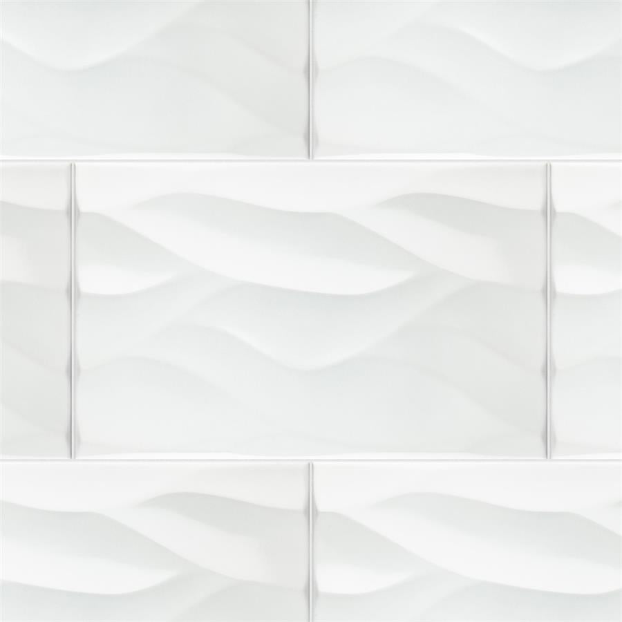 SomerTile - More Natur Wall Tile - Glossy White Installed