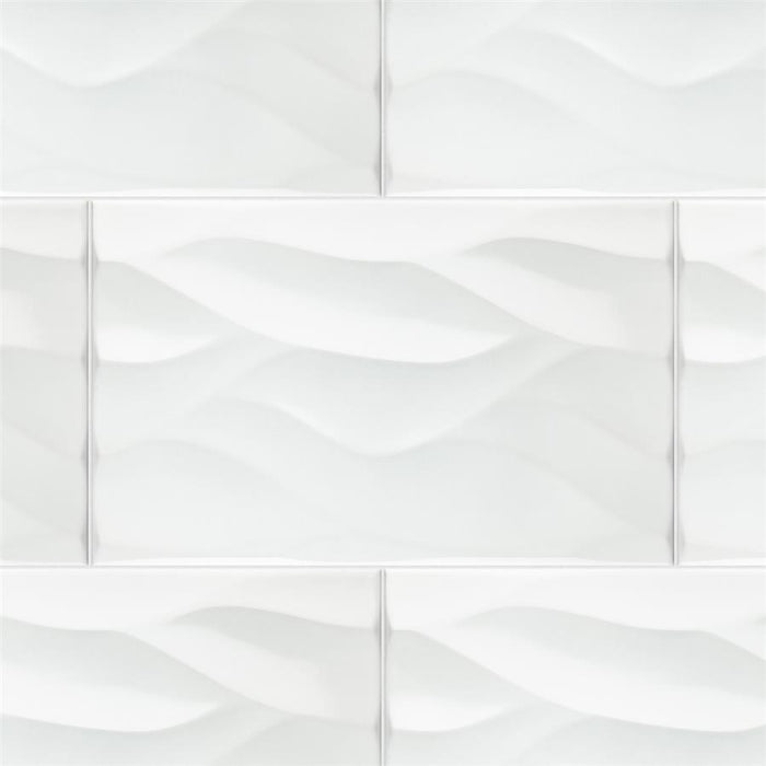 SomerTile - More Natur Wall Tile - Glossy White Installed
