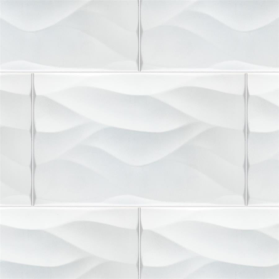 SomerTile - More Natur Wall Tile - Matte White Installed