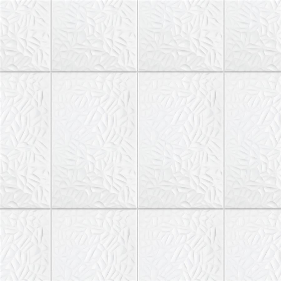 SomerTile - More Petal Wall Tile - Glossy White