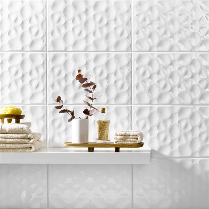 SomerTile - More Pure Wall Tile - Glossy White Installed