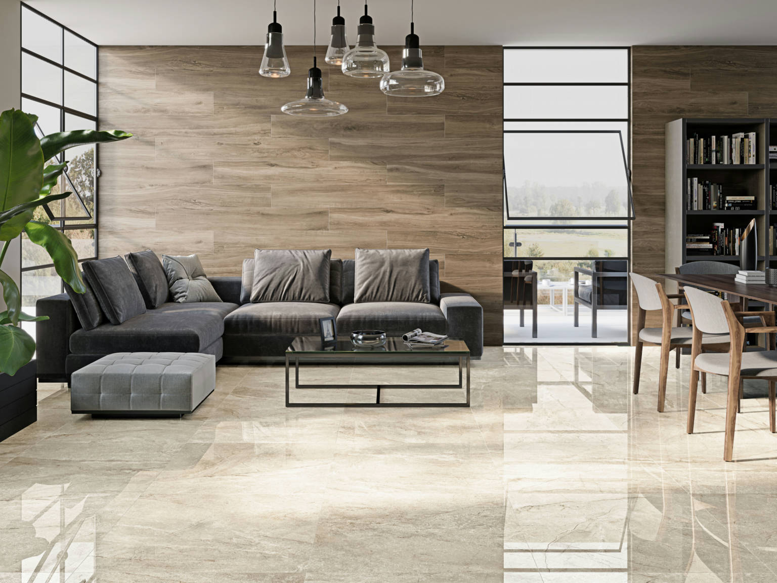 General Ceramic - Wells 12 in. x 24 in. Rectified Porcelain Tile - Cre ...