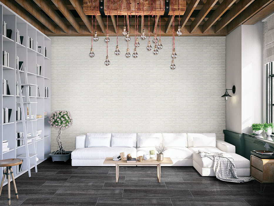 MSI - Brickstaks - 2.25 in. x 7.5 in. Clay Brick Mosaic Tile - Alpine White Room Scene