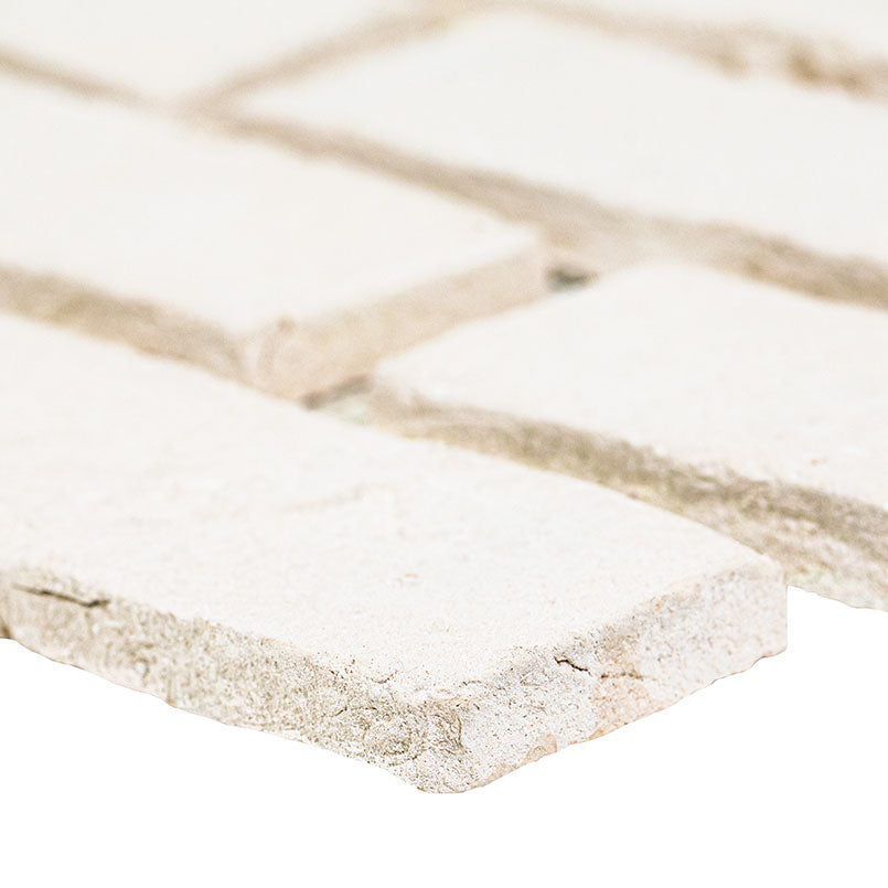 MSI - Brickstaks - 2.25 in. x 7.5 in. Clay Brick Mosaic Tile - Alpine White Close View
