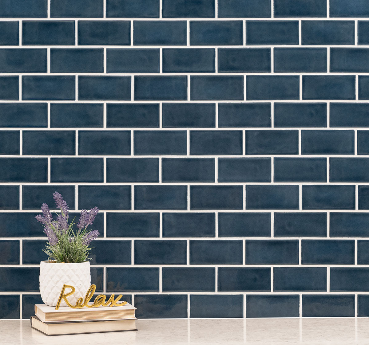 MSI - Highland Park - 3 in. x 6 in. Bay Blue Subway Tile Wall Install