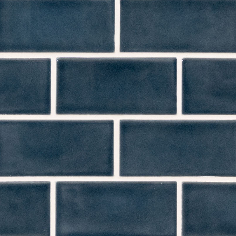 MSI - Highland Park - 3 in. x 6 in. Bay Blue Subway Tile