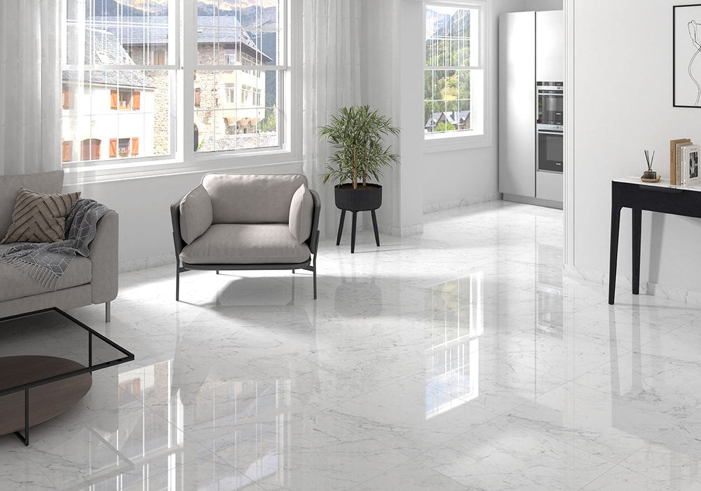 MSI - Kaya 24 in. x 24 in. Porcelain Tile - Carrara Bianco Polished