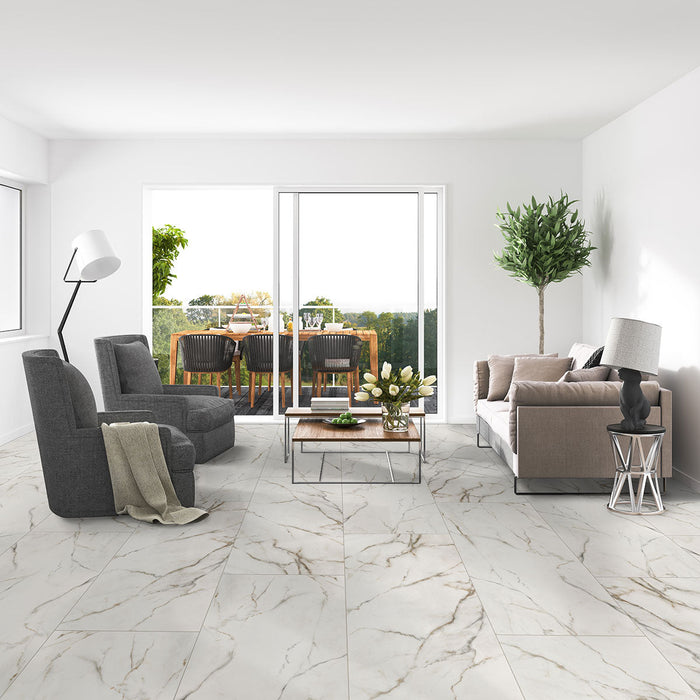 MSI - Kaya 24 in. x 48 in. Porcelain Tile - Calacatta Lucca Matte