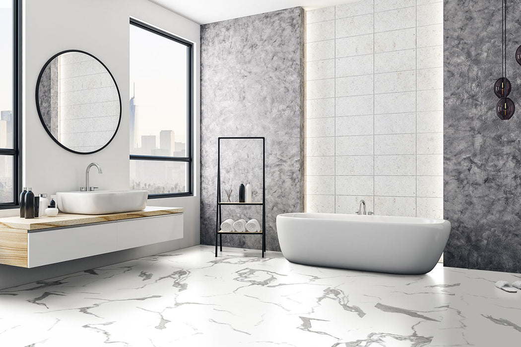 MSI - XL Trecento Collection - 18 in. x 36 in. Luxury Vinyl - Calacatta Marbello - Installed