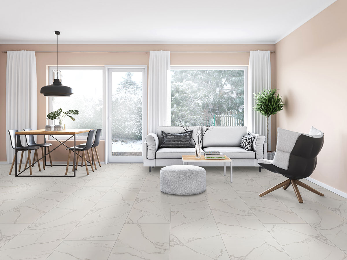 MSI - Kaya 24 in. x 48 in. Porcelain Tile - Calacatta Venato Matte Room Scene