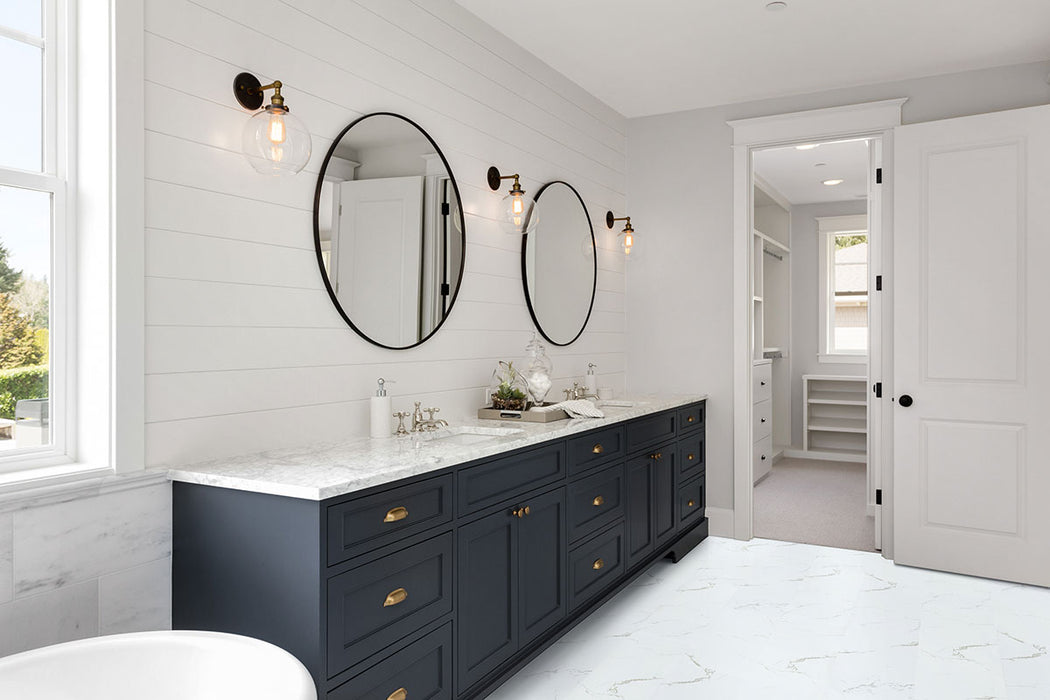 MSI - Trecento Collection - 12 in. x 24 in. Luxury Vinyl - Calacatta Serra - Bathroom Install