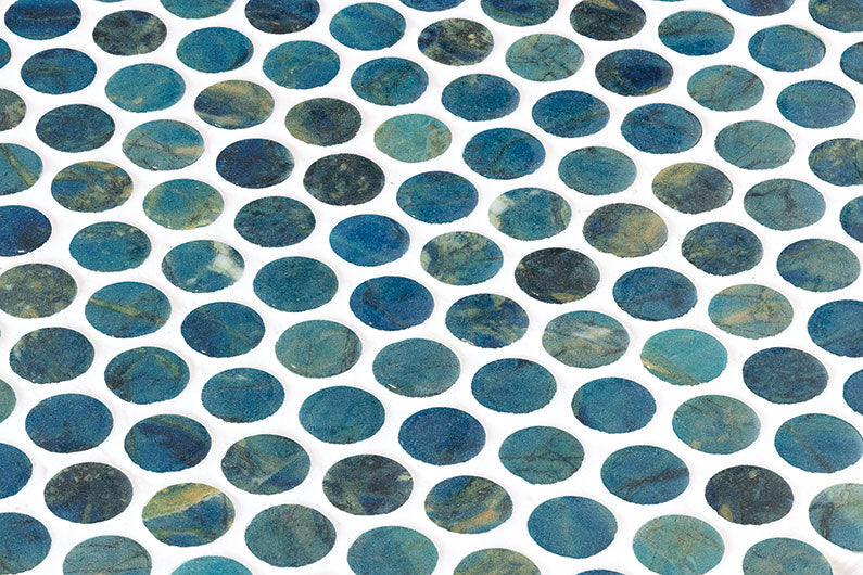 Bellagio - Tahiti Isles Collection Glass Penny Round Mosaic - Aorai Bay