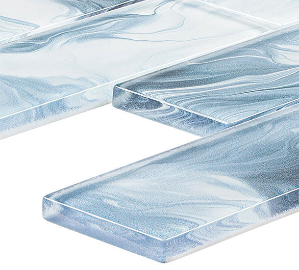 Bellagio - Legend 2" x 6" Glass Subway Mosaic - Minerva Frost