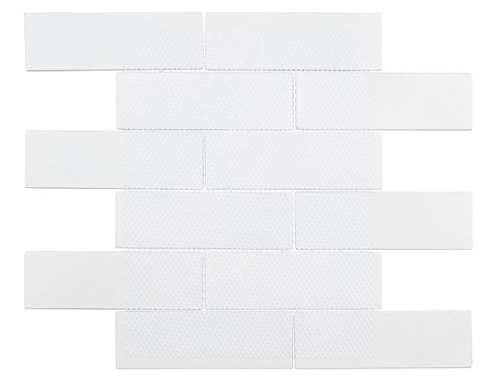 Bellagio - Legend 2" x 6" Glass Subway Mosaic - Minerva Frost