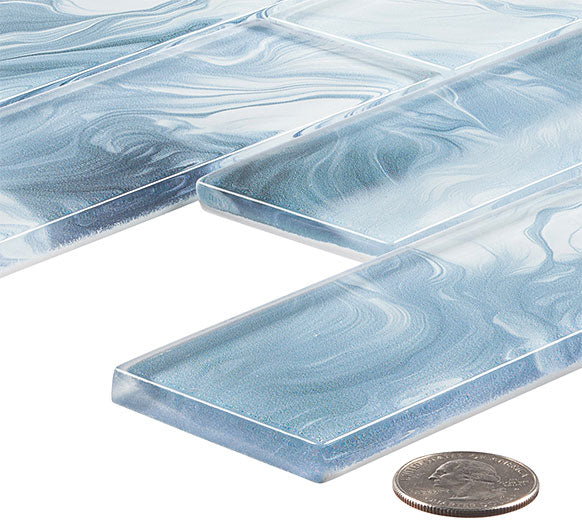 Bellagio - Legend 2" x 6" Glass Subway Mosaic - Minerva Frost