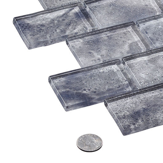 Bellagio - Frothy Swirls Collection - Glass Brick Mosaic - Lounge Mist