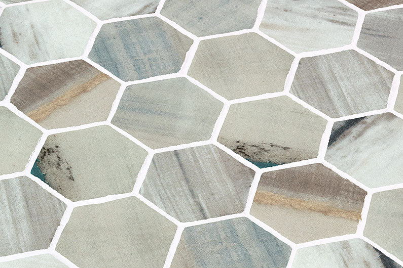 Bellagio - New Belfont Collection Glass Hex Mosaic - Merida Allure