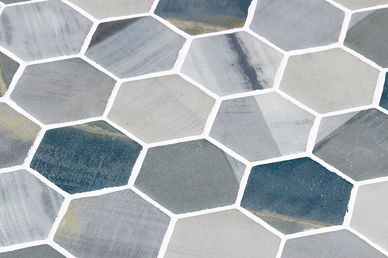 Bellagio - New Belfont Collection Glass Hex Mosaic - Griego Elegance