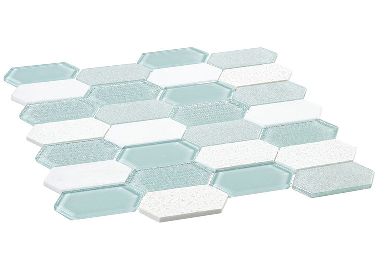 Bellagio - Modular Garden Collection Glass and Stone Mosaic - Mint Cove