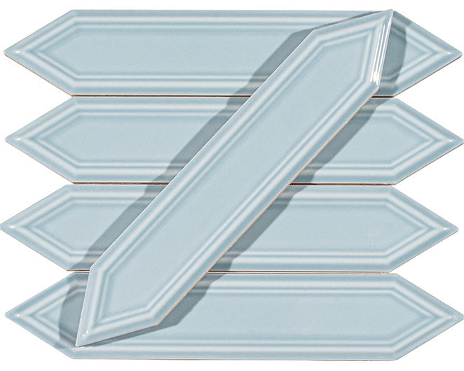 Bellagio - Orleans Collection - 2&quot; x 8&quot; Beveled Ceramic Picket Tile - Delta Blues